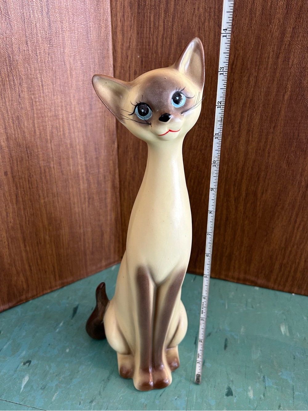 2 vintage Siamese whisker cat figurines tall giftcraft - Picture 6 of 7